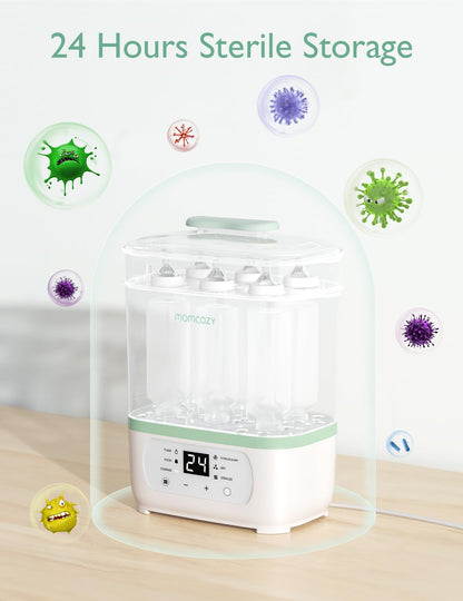 Momcozy Esterilizador y secadora de biberones, esterilizador eléctrico de biberones de vapor 8 en 1