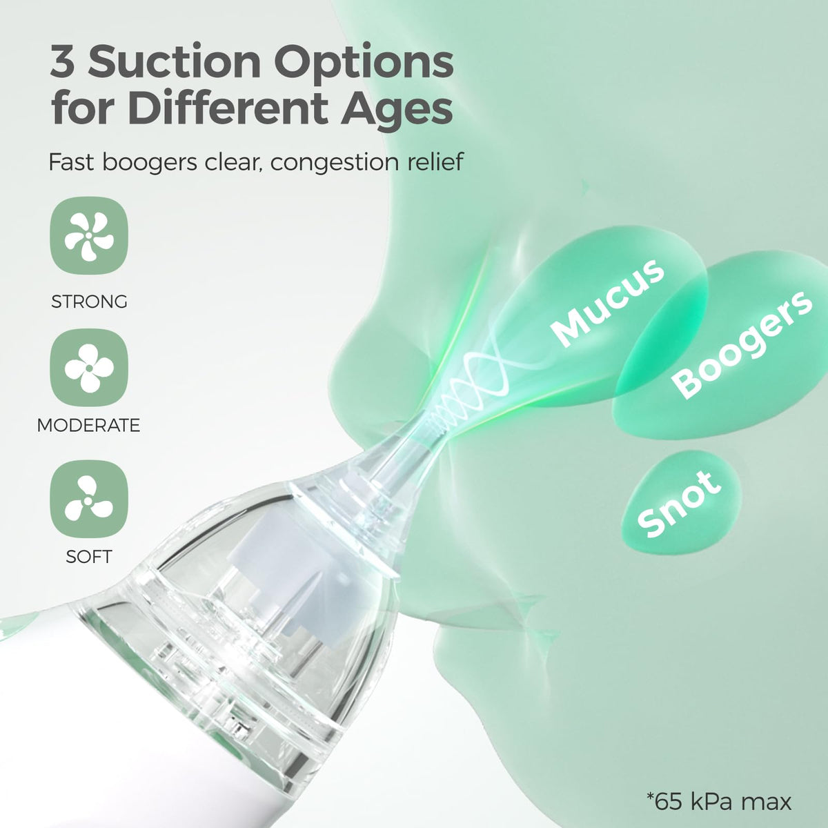 Aspirador Nasal Eléctrico Momcozy para Bebé – 3 Niveles de Succión, Luz y Música Calmante, Recargable y Portátil, con Estuche de Viaje