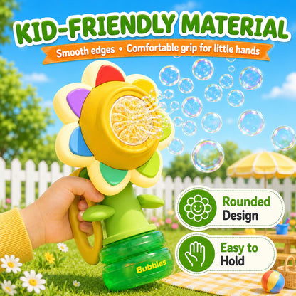 2 Pack de pistolas recargables para hacer burbujas en forma de flor para niños con luces LED