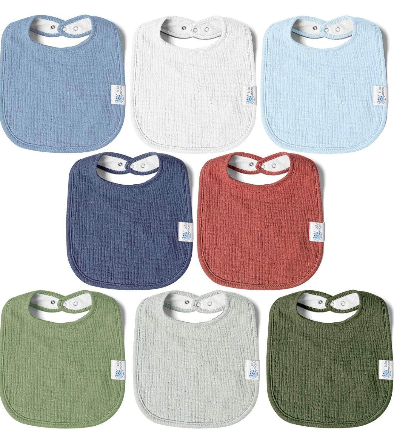 Lulumoon Baberos de muselina para bebé, 100% algodón