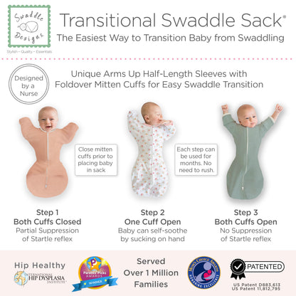 SwaddleDesigns - Saco de transición para envolver, M 3-6 meses