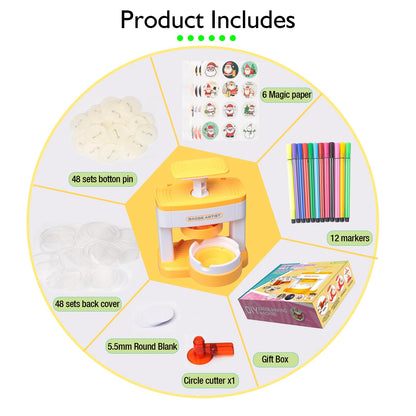 Máquina para hacer insignias para niños, 55 mm (2,16 pulgadas)