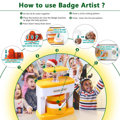 Máquina para hacer insignias para niños, 55 mm (2,16 pulgadas)