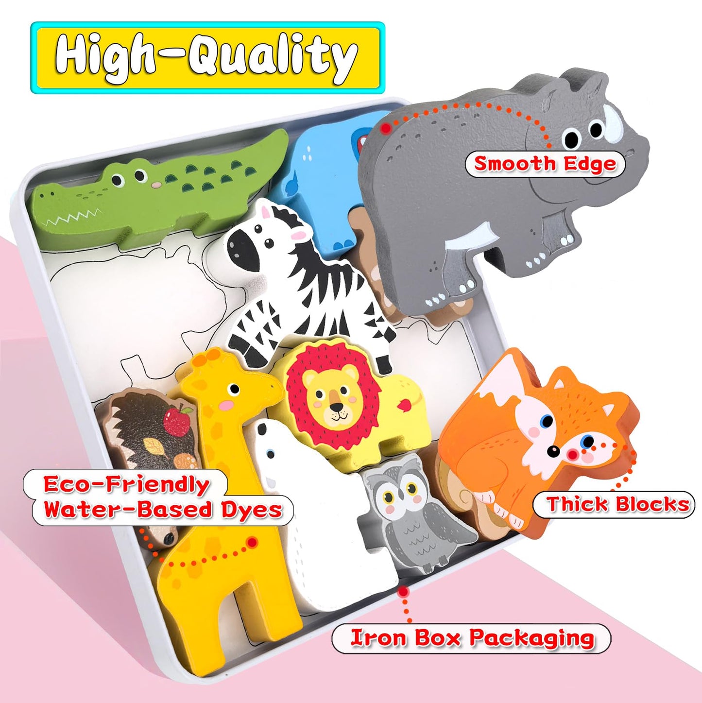 Rompecabezas de animales de madera