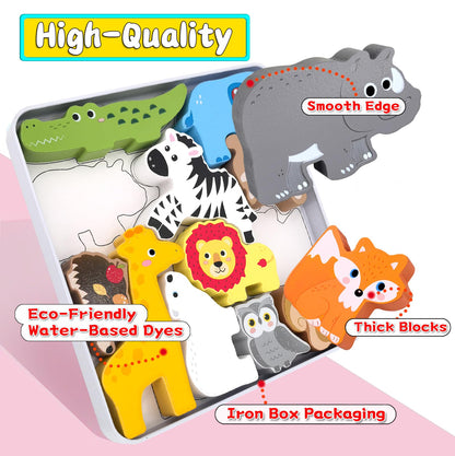 Rompecabezas de animales de madera