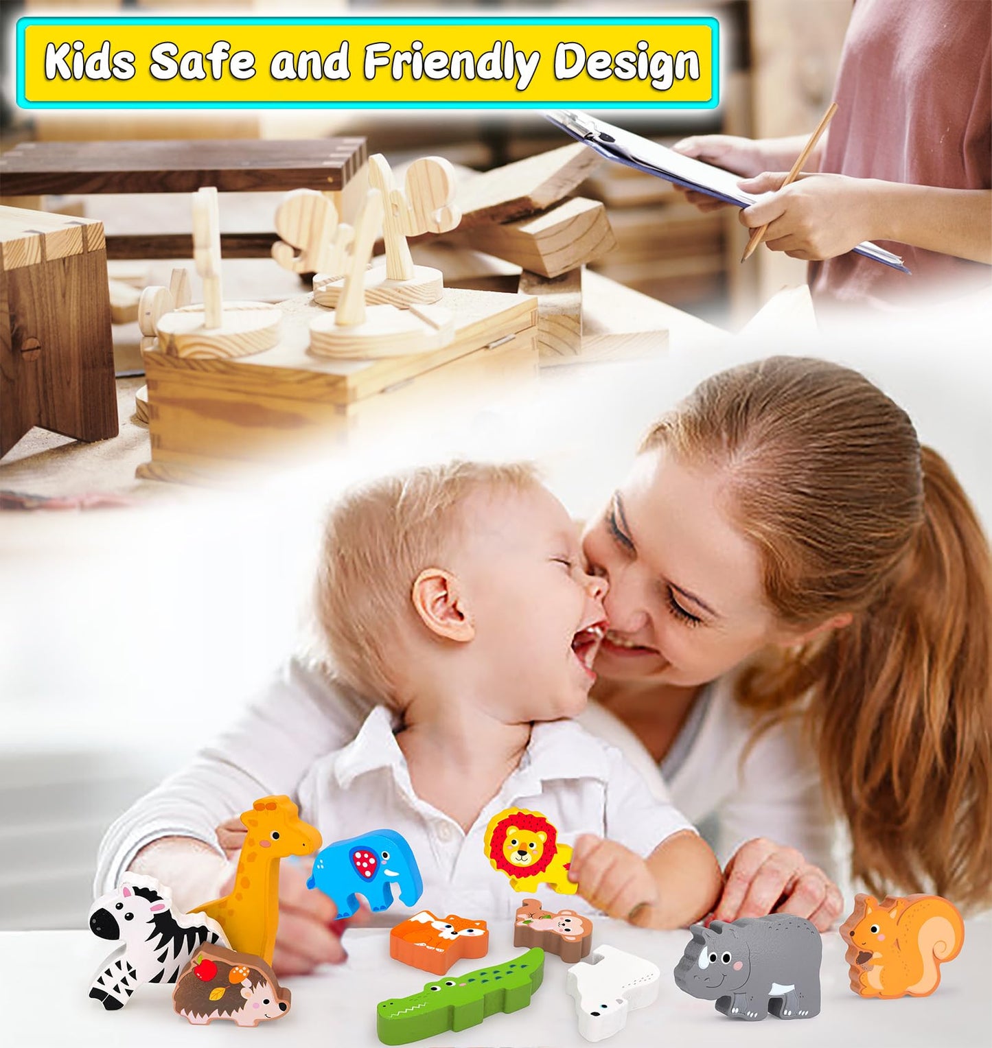 Rompecabezas de animales de madera