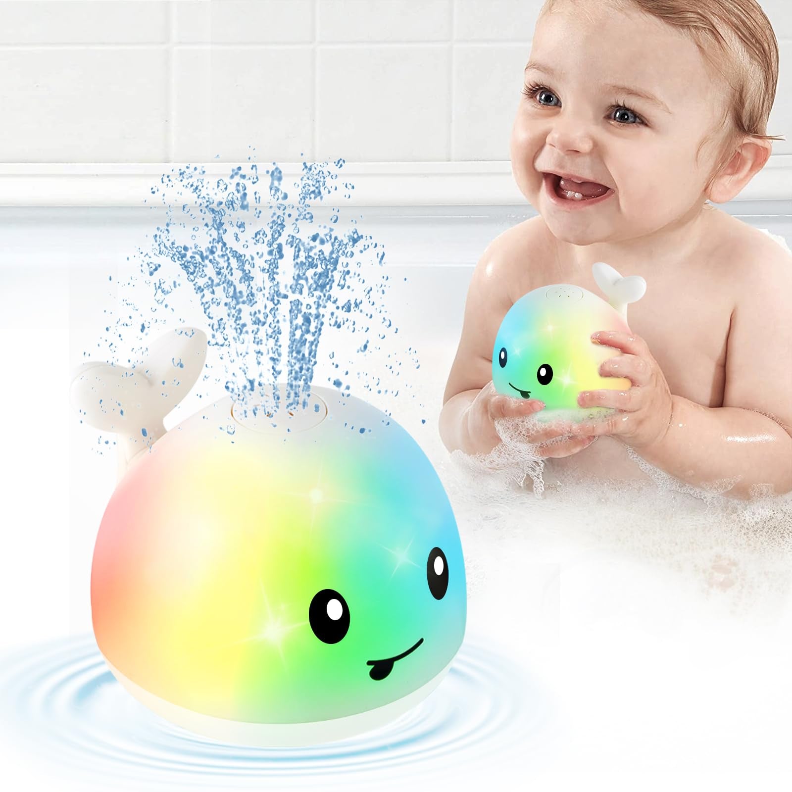 Juguete de baño ballena con luz