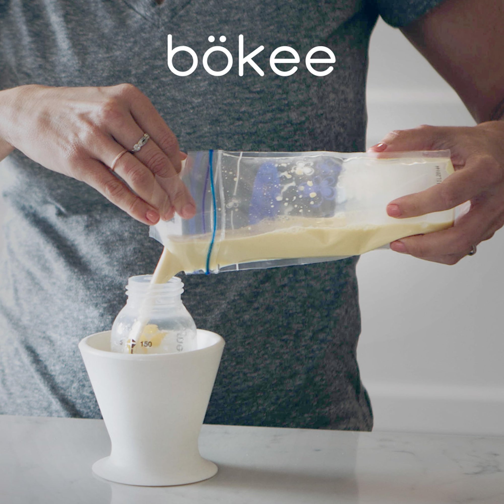 BOKEE prepare biberones con una mano y evite derrames de leche materna, Blanco