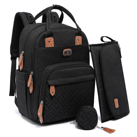 Dikaslon Mochila para pañales con cambiador portátil, funda para chupete