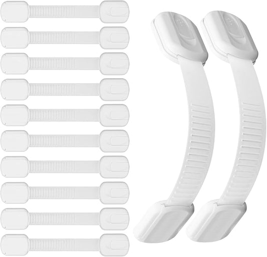 Coolrunner - Cerraduras de correa de seguridad para niños, paquete de 12 cerraduras