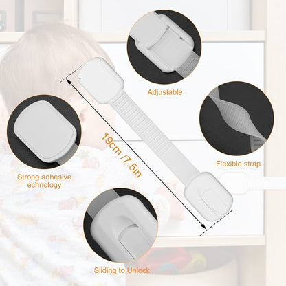 Coolrunner - Cerraduras de correa de seguridad para niños, paquete de 12 cerraduras