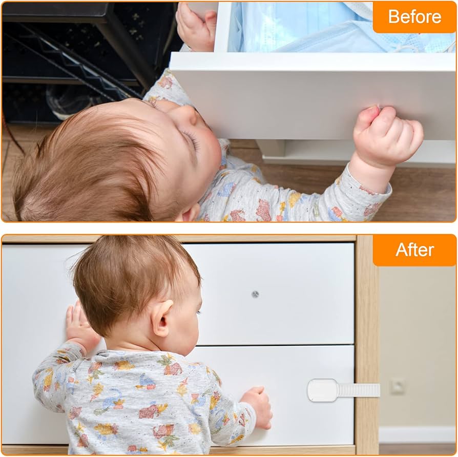 Coolrunner - Cerraduras de correa de seguridad para niños, paquete de 12 cerraduras