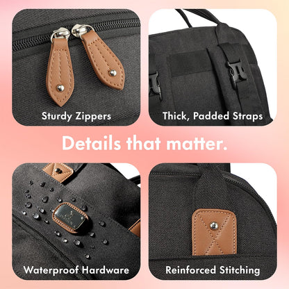 Dikaslon Mochila para pañales con cambiador portátil, funda para chupete