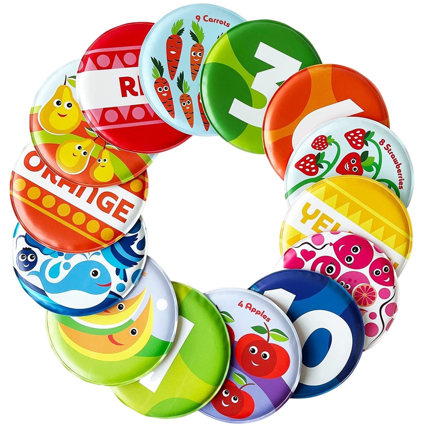 Tarjetas flotantes para la bañera: aprende números, a contar y colores