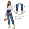 POSHGLAM Vaqueros premamá para mujer sobre el vientre, talla M