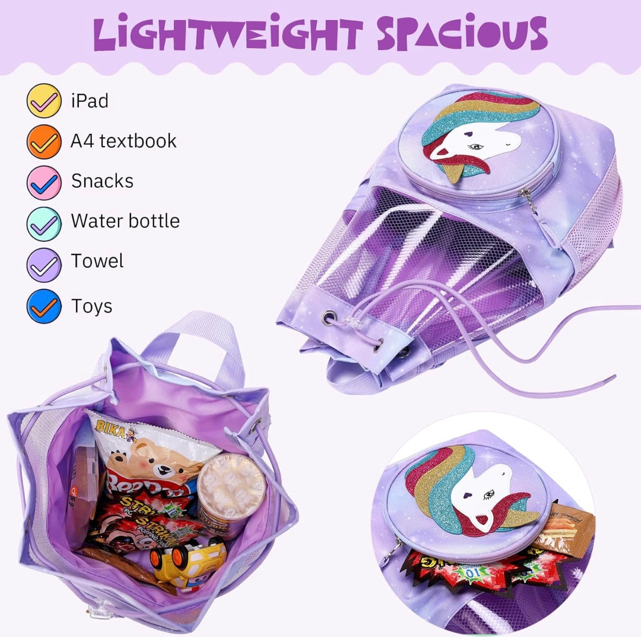 Mygreen Bolsa de gimnasio con cordón para niños pequeños