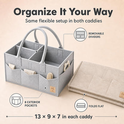 PandaEar- Organizador de pañales para bebé, beige