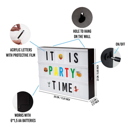 Caja de luz con letras Bonnyco