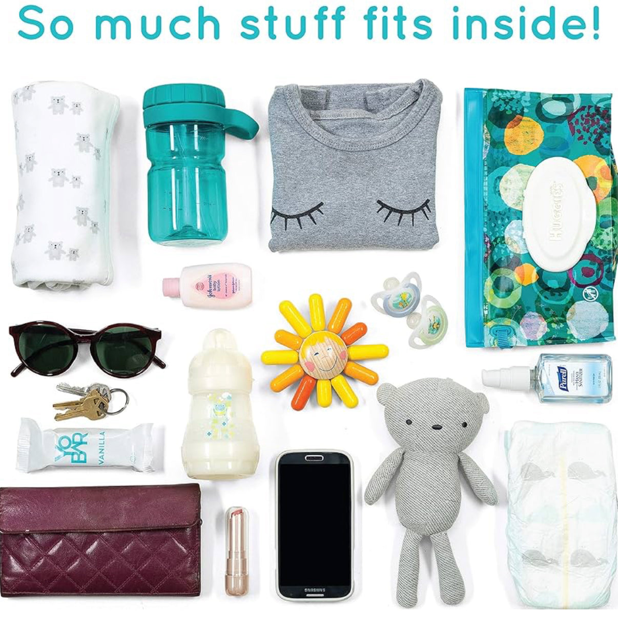 Swanoo Organizador de cochecito con soporte para tazas