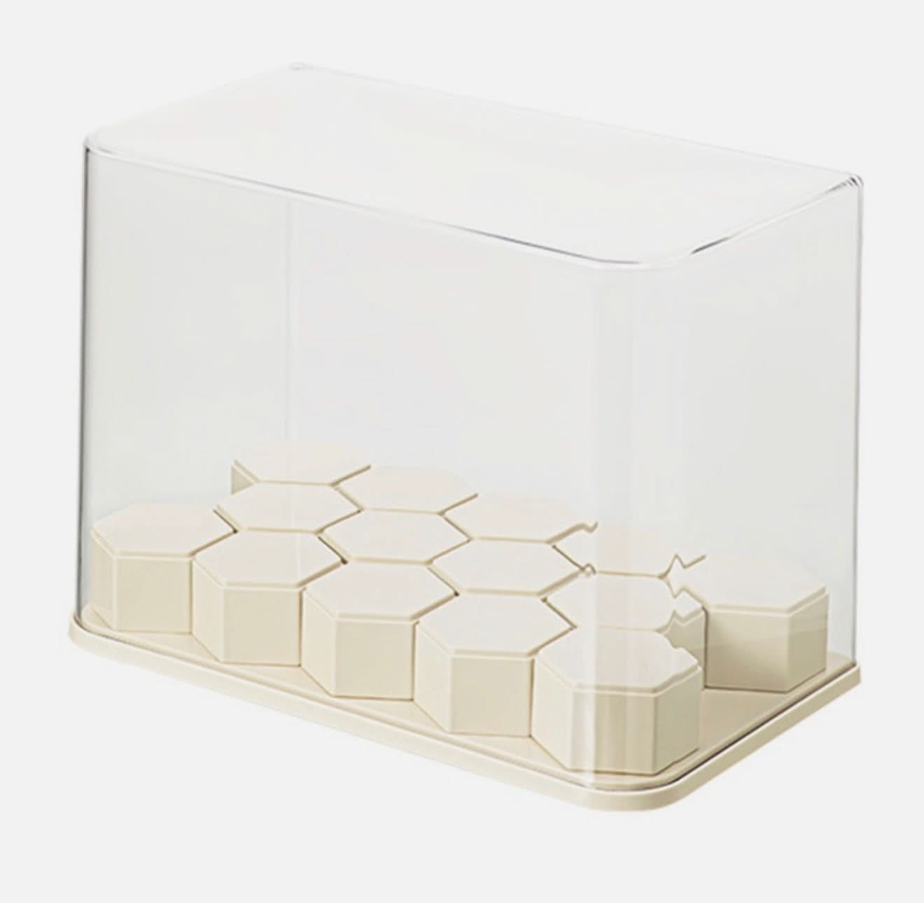 Caja de almacenamiento de juguetes transparente con protección antipolvo