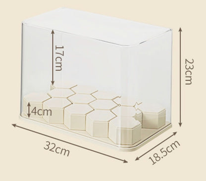 Caja de almacenamiento de juguetes transparente con protección antipolvo