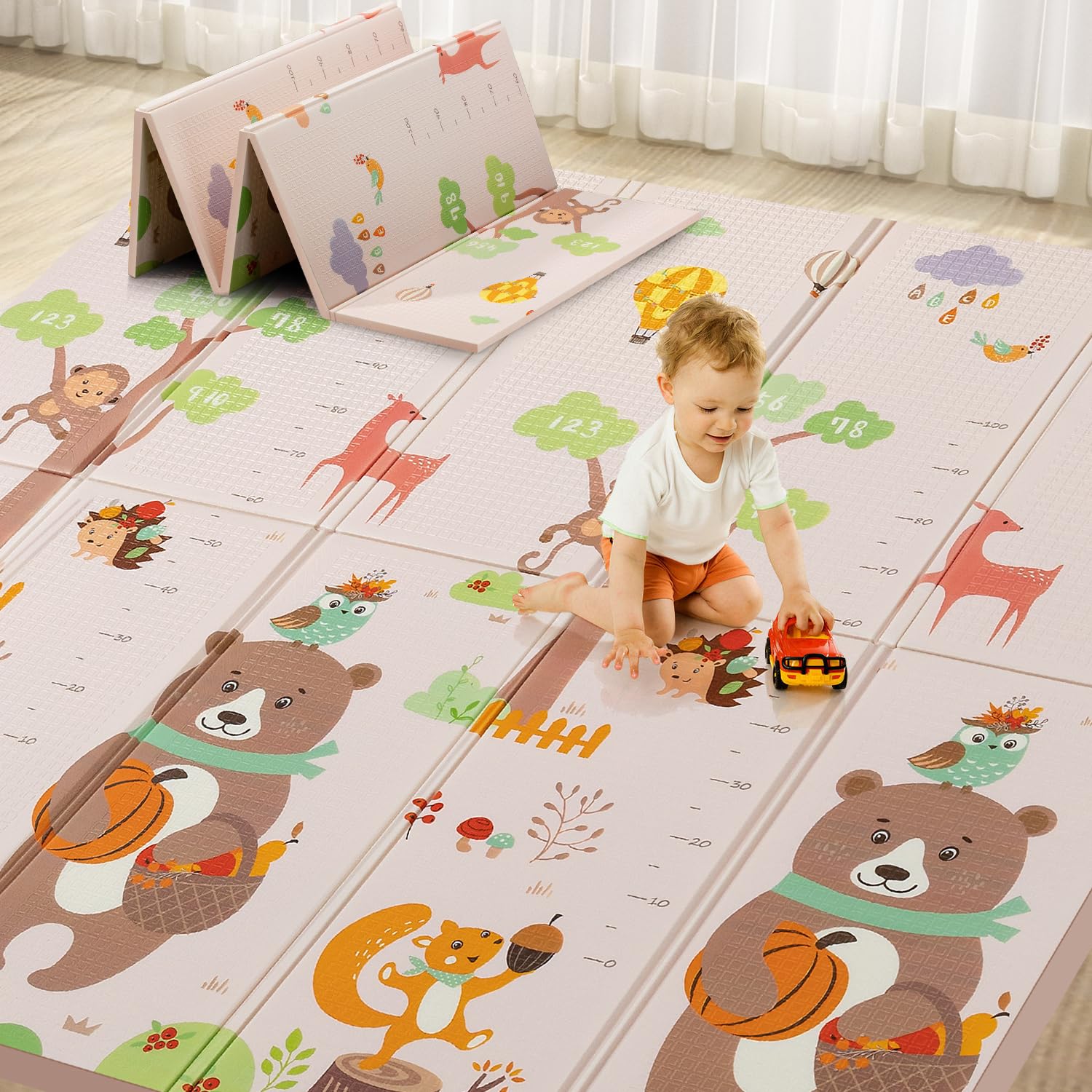 GZZ Tapete de juego plegable para bebé 69 x 46 pulgadas