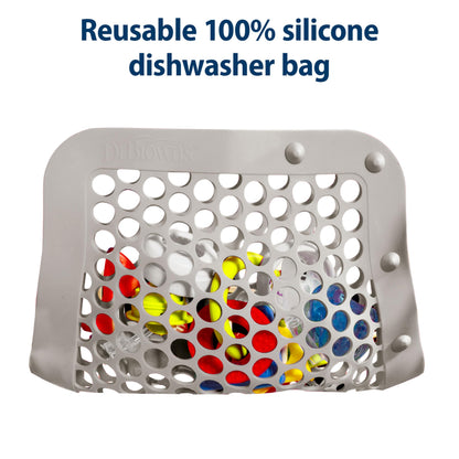 Dr. Brown's Bolsa de silicona 100% para lavavajillas para biberones con tamaño ajustable