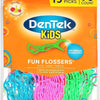 DenTek Fun Flossers - Palillos de hilo dental para niños con sabor a fruta silvestre, 90 unidades
