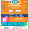 DenTek Fun Flossers - Palillos de hilo dental para niños con sabor a fruta silvestre, 90 unidades