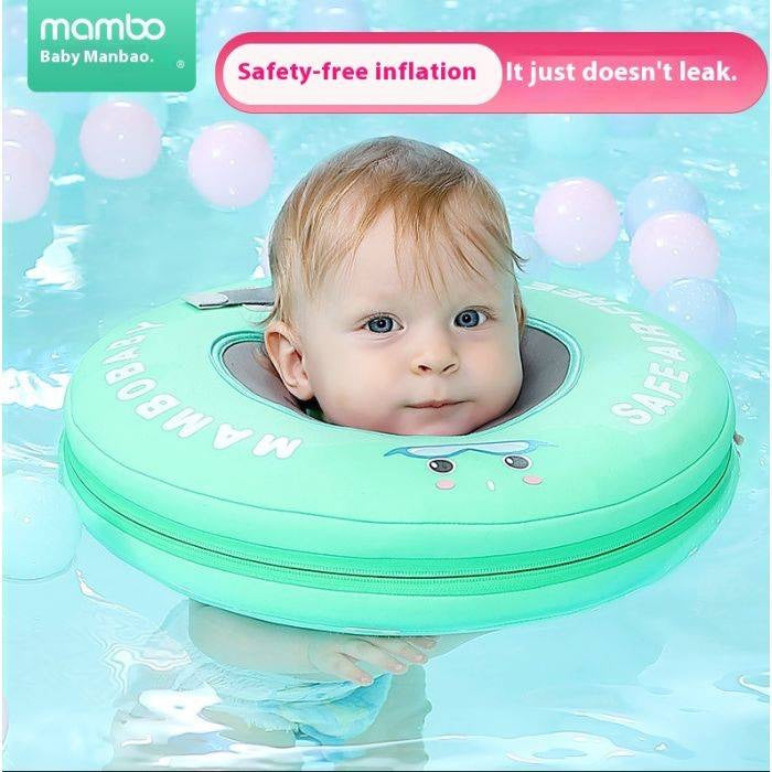 Mambobaby Flotador Aro de cuello para bebés de 0-12 m – verde