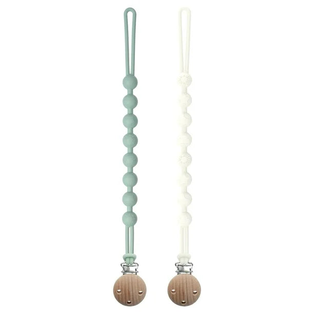 2 piezas de cadena para chupete integrada para bebé, color azul claro