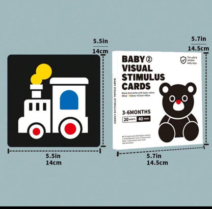 Set de 4 conjuntos de Tarjetas de Estimulación Visual para Bebés de 0-36 Meses