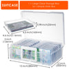 Caja de almacenamiento de fotos transparente de plástico con asa, 16 fundas interiores de 4 x 6 pulgadas