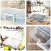 Caja de almacenamiento de fotos transparente de plástico con asa, 16 fundas interiores de 4 x 6 pulgadas