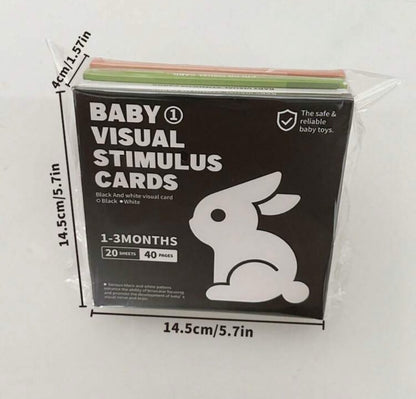 Set de 4 conjuntos de Tarjetas de Estimulación Visual para Bebés de 0-36 Meses
