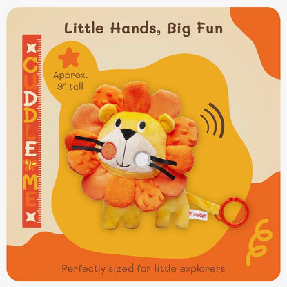 Funstuff Roary The Lion Juguete Crujiente para Bebé - Juguetes Sensoriales para Tiempo Boca Abajo