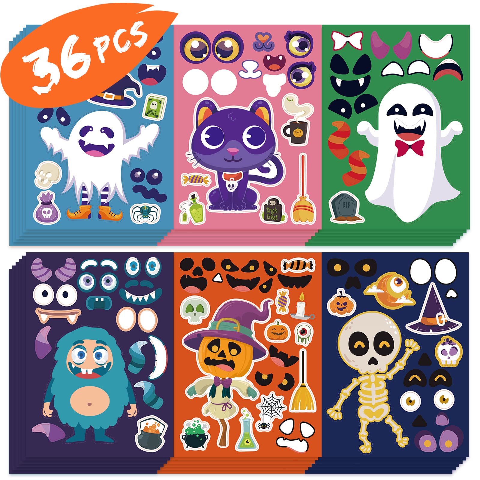 Halloween Stickers- 36 hojas