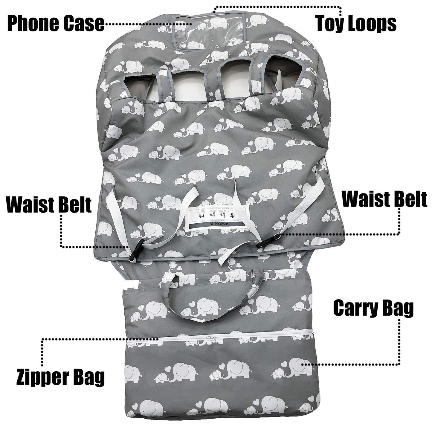 Funda doble para carrito de compras para hermanos bebés con funda de transporte