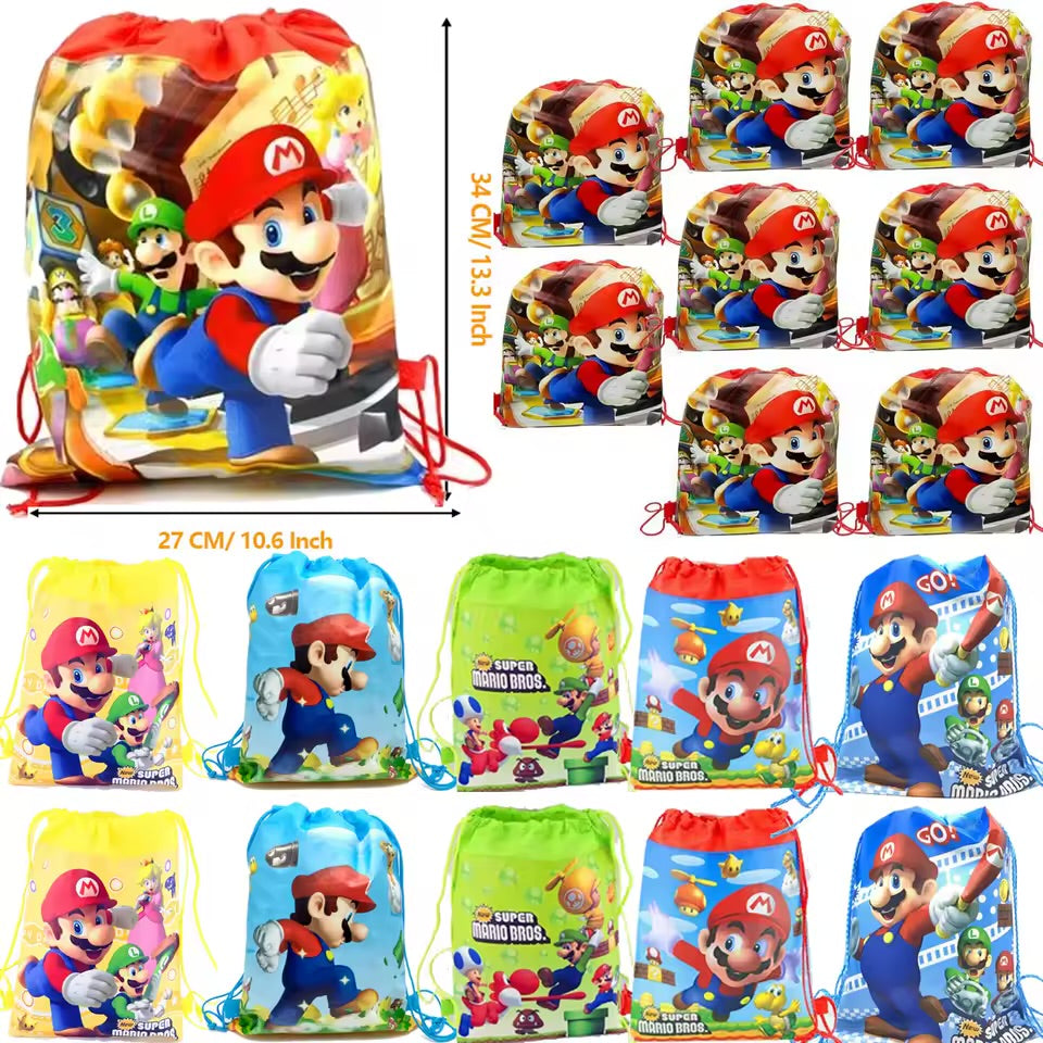 Bolsas de Super Mario Bros para fiesta de cumpleaños, 12 pack