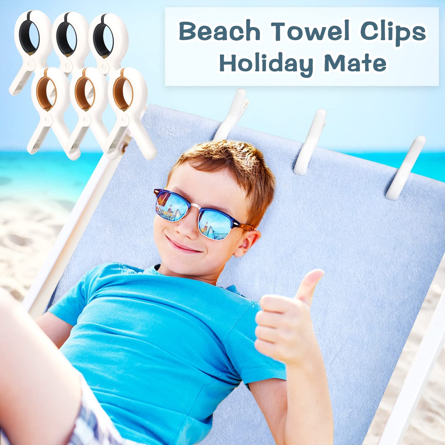 Paquete de 12 clips para toallas de playa