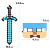 Paquete de 12 espadas inflables y máscaras, temática Minecraft