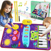 Tapete musical para bebé Tapete de tambor de piano para niños pequeños 2 en 1