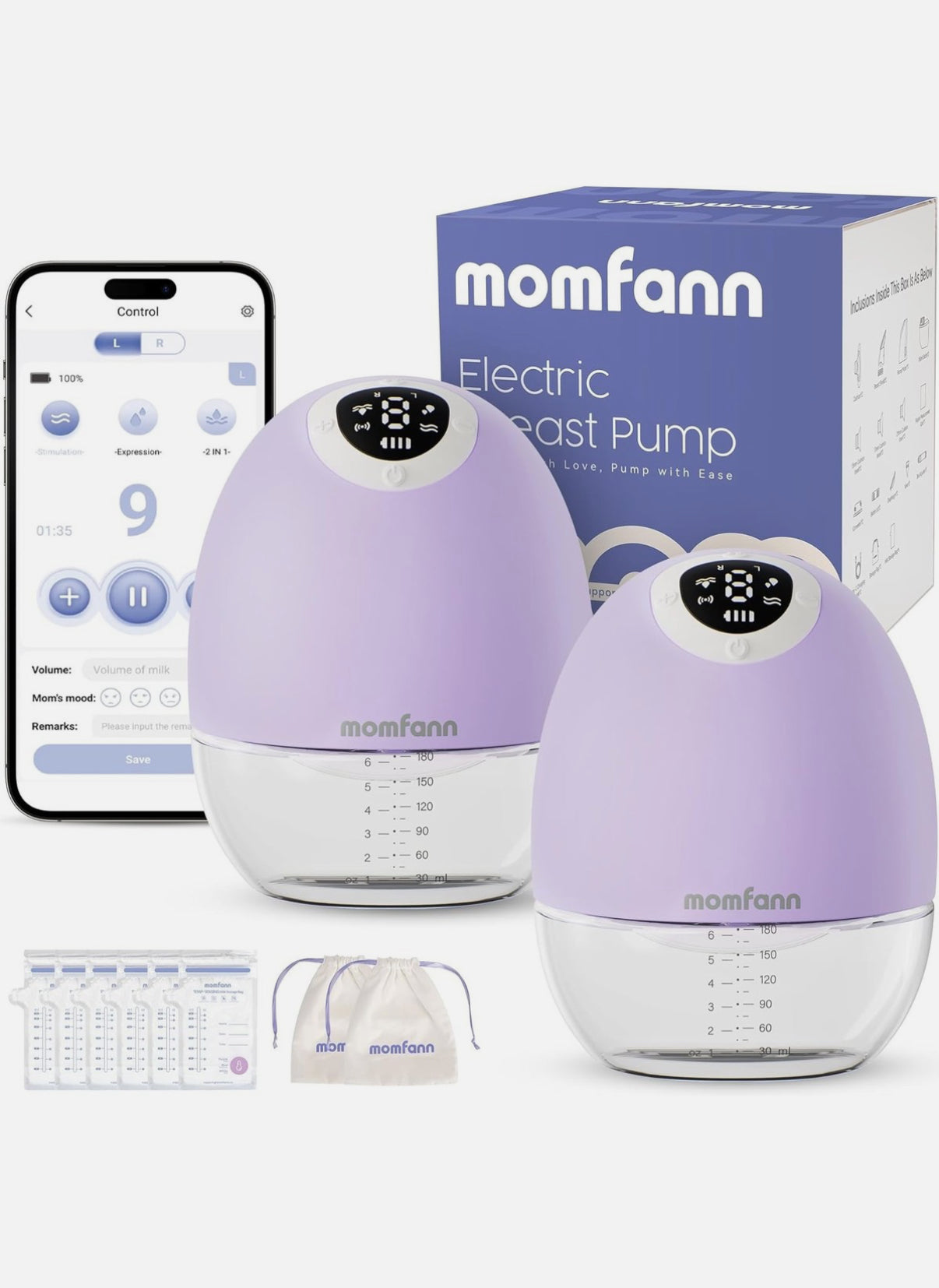 MOMFANN - Extractor de leche eléctrico