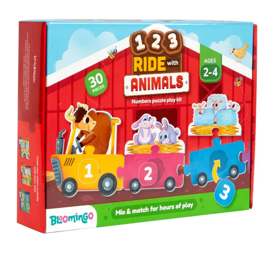 Bloomingo 123 Ride with Animals: rompecabezas