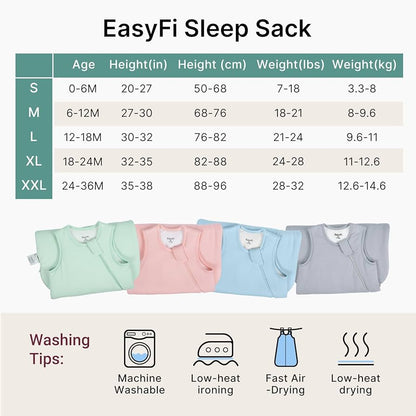Easyfi - Saco de dormir súper suave de rayón hecho de bambú de 0-6 meses, 1.0 TOG (Copia)