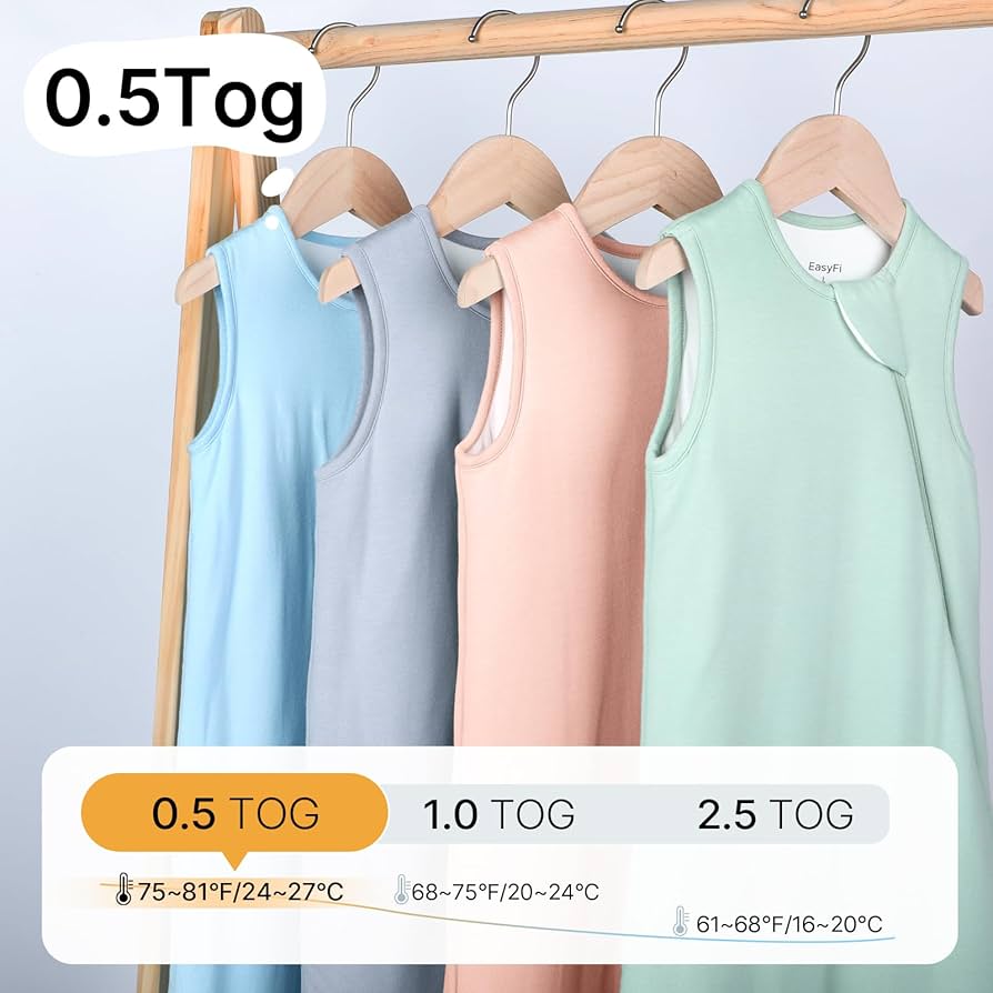 Easyfi - Saco de dormir súper suave de rayón hecho de bambú de 0-6 meses, 1.0 TOG (Copia)