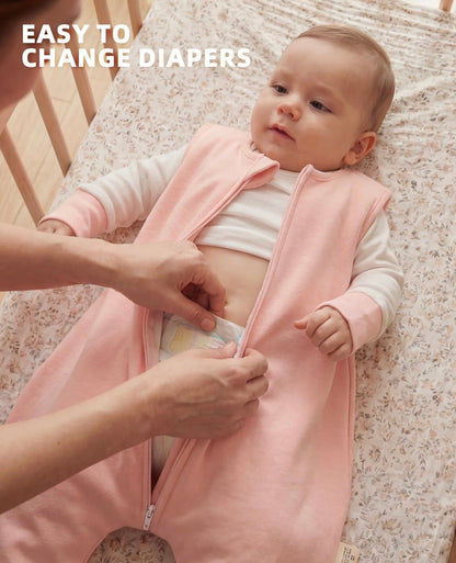 WYTbaby Paquete de 2 sacos de dormir con piernas, puños plegables, manta de algodón 1.5 1.0 TOG 2-3 años