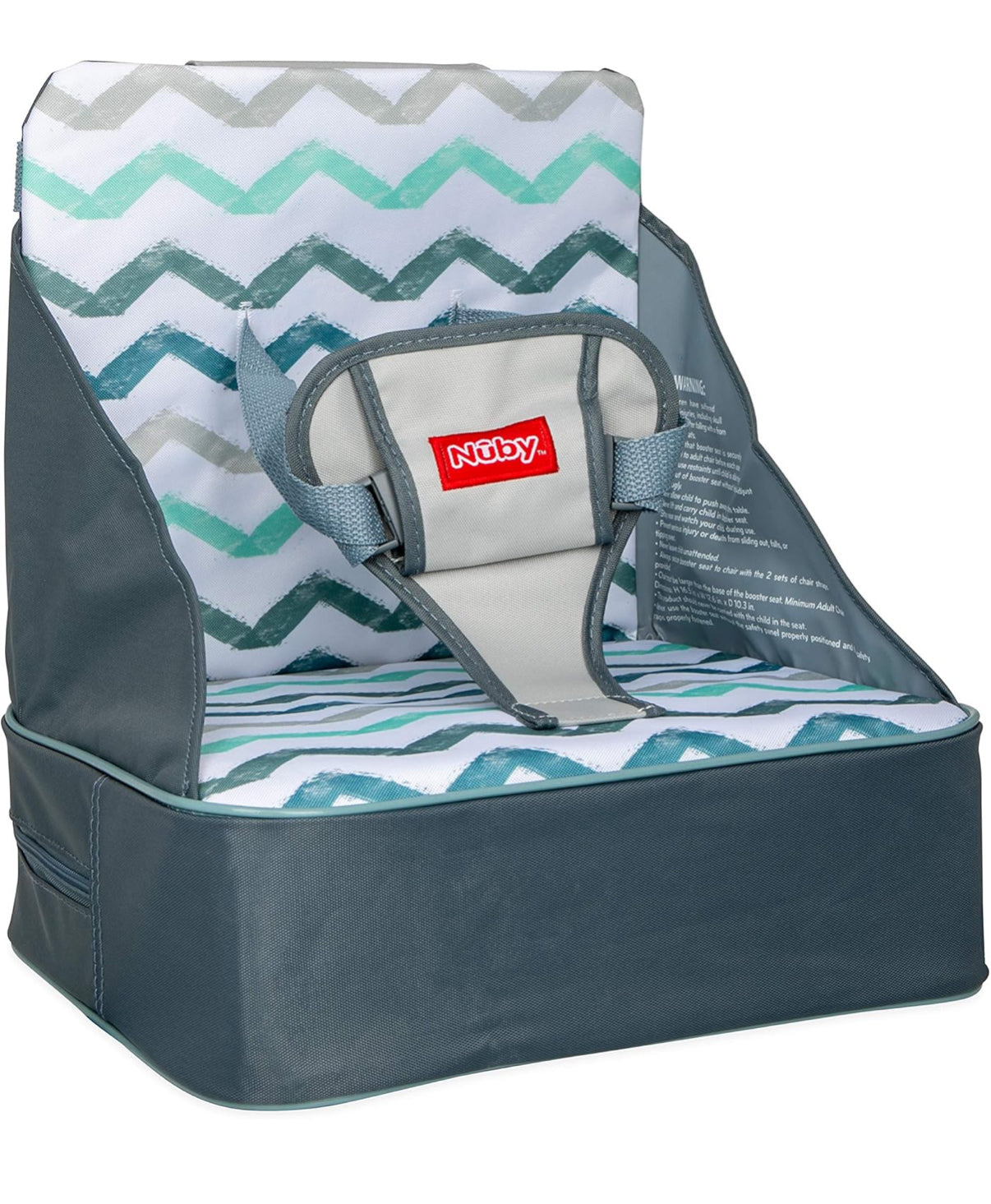 Nuby Easy Go Safety - Asiento elevador para silla alta, ligero, ideal para viajes, color gris