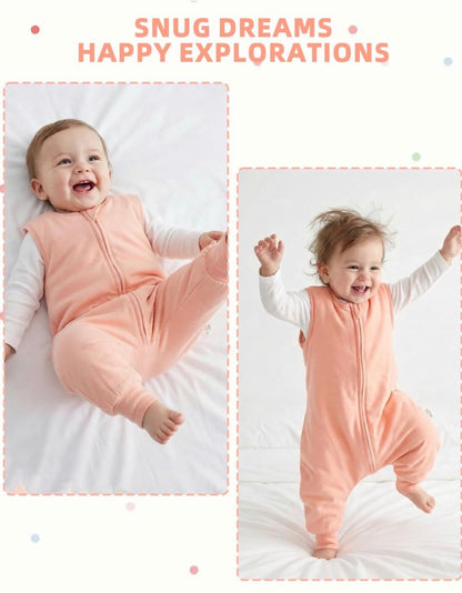 WYTbaby Paquete de 2 sacos de dormir con piernas, puños plegables, manta de algodón 1.5 1.0 TOG 2-3 años