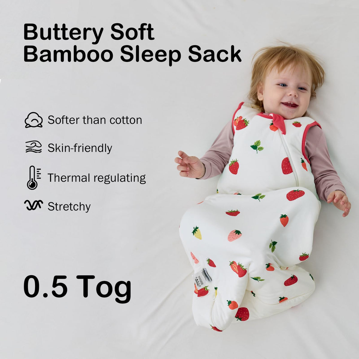 BubblePanda Saco de Dormir de Rayón Hecho de Bambú 6-12 Meses 0.5 Tog